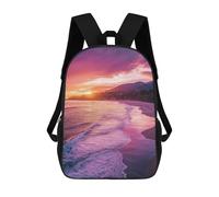 sinyumoney Beach Sunset Landscape Mochila Escolar Grande Para Niños Para El Campus, Actividades Al Aire Libre, Viajes Y Deportes 17inch