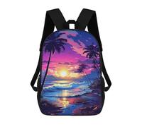 sinyumoney Beach Sunset Palm Trees -4 Mochilas Para Niños 17inch Mochila Escolar Mochila Escolar Impresa En 3D Para Niños De Primaria Y Secundaria