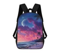 sinyumoney Beach Sunset with Palm Trees Mochilas Infantiles Mochila Escolar Impresa En 3D Para Niños Mochilas De Viaje Bolsas Para Libros Para Niños 17inch Mochila Escolar