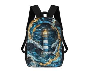 sinyumoney Beacon in The Storm Kintsugi Art Mochila Escolar Infantil Impresa En 3D Mochila De Viaje De Alta Capacidad Bolsas Para Libros Mochila Infantil 17inch