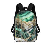 sinyumoney Beacon in The Storm Kintsugi - Mochila de arte escolar, secundaria, mochila informal para adolescentes, niñas, niños, mujeres y hombres, Aurora boreal, noches doradas, 17"