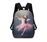 sinyumoney Beagle Ballerina Mochila Escolar Impermeable Para Viajes, Mochila Para Ordenador Portátil, Ideal Para Acampar, Aventuras Al Aire Libre Y Viajes Diarios 17inch