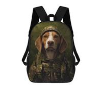 sinyumoney Beagle Camo Jacket Mochila Escolar De 17 Pulgadas Impresa En 3D Mochilas Infantiles Mochila Genial Impresa En 3D Para Niños De Primaria Y Secundaria