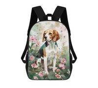 sinyumoney Beagle Dog Flowers Mochila Escolar Mochila Informal Mochilas De Día Bolsa Escolar Para Trabajo/viajes 17inch