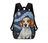 sinyumoney Beagle Dog Starry Night Mochila Escolar Infantil Impresa En 3D 17inch Mochilas Escolares Para Niños, Estilo Casual Y Moderno, Mochilas De Viaje De Alta Capacidad