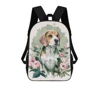 sinyumoney Beagle Floral Portrait Mochila Escolar/de Negocios Resistente Para Portátil Para Niños/niñas/adolescentes 17inch