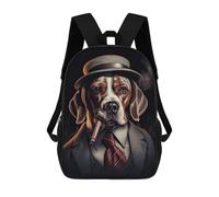 sinyumoney Beagle in A Gangster Suit Mochila Escolar Para Niñas Mochila Impermeable Mochila Informal De Día Mochila Ligera Para Niño Y Niña Mochila Escolar 17inch