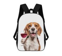 sinyumoney Beagle with Wine Glass Mochilas Infantiles Escolares Impresas En 3D, Mochilas Para Niños, Mochilas De Viaje Para Niños Y Niñas, Mochilas Escolares Para Niños 17inch