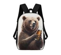 sinyumoney Bear And Beer Mochila Escolar De 17 Pulgadas Impresa En 3D Mochilas Infantiles Mochila Genial Impresa En 3D Para Niños De Primaria Y Secundaria