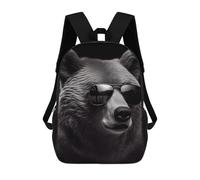 sinyumoney Bear Black And White Mochila Escolar Secundaria Informal Para Viajes - Perfecta Para Viajes, Trabajo Y Uso Diario 17inch