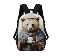 sinyumoney Bear Coffee Mochila Para Niños, Adolescentes Y Estudiantes, Mochilas Para Niñas, Mochilas Para Niños Pequeños, Primaria Y Secundaria 17inch