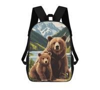 sinyumoney Bear Family in Mountain Landscape Mochila Escolar De Moda, Mochila De Papelería Impermeable, Mochilas Informales Para Adolescentes, Niños, Mujeres Y Hombres 17inch