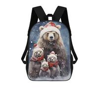 sinyumoney Bear Family Xmas Mochila Escolar Infantil Impresa En 3D Para Niños, Mochilas De Viaje De Alta Capacidad, Bolsas Para Libros, Mochila Escolar Infantil 17inch