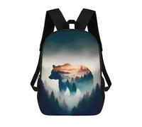 sinyumoney Bear Forest Mochila Escolar Resistente Al Agua Para Computadora, Ideal Para Campus, Actividades Al Aire Libre, Viajes Y Deportes 17inch