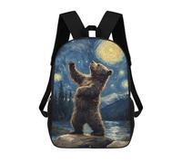 sinyumoney Bear Gazing at Stars Mochila Infantil Para Niñas Y Niños, Mochila De Día, Escuela Primaria, Perfecta Para La Vuelta Al Cole O Educación Física, Regalos Y Viajes 17inch