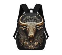 sinyumoney Bear Golden Art Deco Mochila Escolar Secundaria Informal Para Viajes Para Niños/niñas/adolescentes 17inch