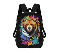 sinyumoney Bear Head Graffiti Mochila, Mochila Escolar Impresa En 3D, Bolsa Para El Almuerzo Escolar, Mochila De Viaje, Mochila Para Amigos, Mochila Escolar Para Niñas Y Niños 17inch