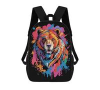 sinyumoney Bear Head Graffiti Style Mochila Escolar Impresa En 3D Mochilas Informales Para Niños Mochila Escolar Impresa En 3D Para Niños De Primaria Y Secundaria 17inch