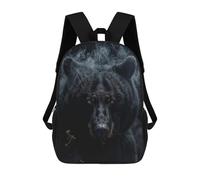 sinyumoney Bear in Black Smoke Mochilas Infantiles Escolares Impresas En 3D, Mochilas Para Niños, Mochilas De Viaje Para Niños Y Niñas, Mochilas Escolares Para Niños 17inch