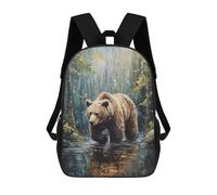 sinyumoney Bear in The Forest Mochilas Escolares Para Niños Y Niñas, Mochilas Deportivas Informales Para Primaria, Mochilas De Gran Capacidad Para Libros 17inch
