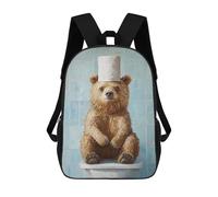 sinyumoney Bear on Toilet with Paper Hat Mochila Escolar, Bolso De Negocios, Bolso Para Portátil Duradero Para Campus, Actividades Al Aire Libre, Viajes Y Deportes 17inch