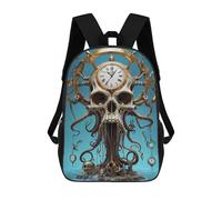 Sinyumoney Bear Pink Silhouette Fores Mochilas Escolares Para Niños, Bolsa De Escuela Impresa En 3D Para Niños, Estudiantes De Primaria Y Universidad, Surreal Octopus Skull Time, 17"