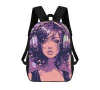 Sinyumoney Bear Pink Silhouette Fores Mochilas Escolares Para Niños, Bolsa De Escuela Impresa En 3D Para Niños, Estudiantes De Primaria Y Universidad, Chica musical, 17"
