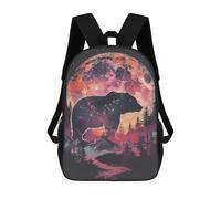 sinyumoney Bear Silhouette Galaxy Mochila Con Bolsillo Mochilas Impresas En 3D, Mochilas De Viaje, Mochilas Para Libros, Mochila Escolar Para Niños 17inch
