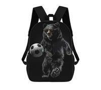 sinyumoney Bear Soccer Ball Mochilas Para Niños Mochila Escolar Mochila Escolar Impresa En 3D Para Niños Estudiantes De Primaria Y Secundaria 17inch