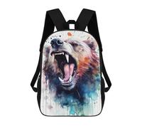 sinyumoney Bear Watercolor Mochila Grande Escolar Para Niños - Perfecta Para Viajes, Trabajo Y Uso Diario 17inch