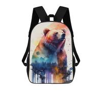sinyumoney Bear Watercolor Mochila Infantil Con Impresión 3D, Mochila Escolar Para Niños, Mochila Informal Divertida Para Niños Y Adolescentes 17inch