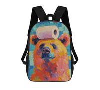 sinyumoney Bear with Toilet Paper Mochilas Para Niños Mochila Escolar Mochila Escolar Impresa En 3D Para Niños Estudiantes De Primaria Y Secundaria 17inch