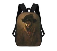 sinyumoney Bearded Man Wearing A Hat Mochila, Mochila Escolar Impresa En 3D, Bolsa Para El Almuerzo Escolar, Mochila De Viaje, Mochila Para Amigos, Mochila Escolar Para Niñas Y Niños 17inch