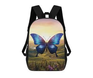 sinyumoney Beautiful Blue Butterfly Mochila Escolar Resistente Al Agua, Mochila De Viaje, Bolsa Para Computadora Para La Escuela/trabajo/viajes 17inch