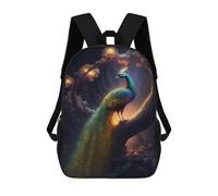 sinyumoney Beautiful Peacock Glow Mochila Escolar Grande, Ligera E Informal: Perfecta Para Viajes, Trabajo Y Uso Diario 17inch