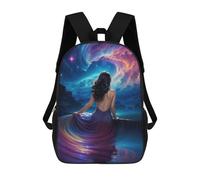 sinyumoney Beautiful Space Girl Mochila Escolar Infantil Con Impresión 3D, Mochila Escolar Informal Para Niños De Primaria Y Secundaria 17inch