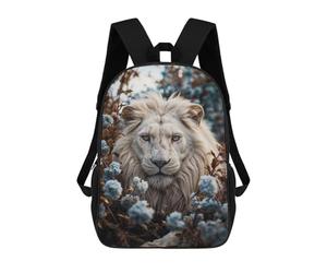sinyumoney Beautiful White Lion in Bloom Mochila De Viaje Para La Universidad, Mochilas Para Adolescentes, Chicas, Chicos, Mujeres Y Hombres 17inch