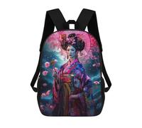 sinyumoney Beauty of Geisha Mochila Escolar De Moda Para Material Escolar, Mochila Impermeable Informal Para Niños/niñas/adolescentes 17inch