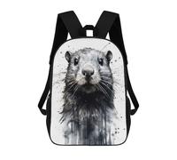 sinyumoney Beaver Beauty Black Ink Mochila Escolar Resistente Al Agua Para Computadora, Ideal Para Campus, Actividades Al Aire Libre, Viajes Y Deportes 17inch