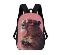 sinyumoney Beaver Bubblegum Mochilas Impresas En 3D 17inch Mochila Escolar Infantil Para Exteriores, Mochila Informal De Día, Bolsas De Viaje Informales Para Estudiantes De Secundaria