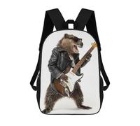 sinyumoney Beaver Guitar Mochila Escolar Infantil De 17 Pulgadas, Mochila Escolar Impresa En 3D Para Niños De Primaria Y Secundaria