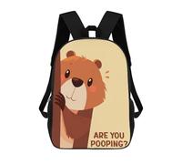 sinyumoney Beaver Peeking Are You Pooping Mochilas Infantiles Impresas En 3D, Mochilas De Moda Informales, Mochilas De Viaje Bonitas, Mochilas Informales Para Exteriores Para Niños Y Niñas 17inch