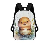 sinyumoney Beaver Watercolor Cute Mochila Escolar Para Niños, Mochila Escolar Impresa En 3D Para Estudiantes De Primaria Y Secundaria 17inch