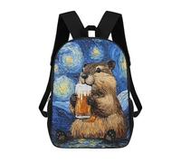 sinyumoney Beaver with Beer Mochilas Infantiles Impresas En 3D, Mochilas De Moda Informales, Mochilas De Viaje Bonitas, Mochilas Informales Para Exteriores Para Niños Y Niñas 17inch