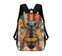 sinyumoney Bee Abstract Art Vibrant Bee Mochila Infantil, Mochila Escolar Infantil, Mochilas Escolares Impresas En 3D Para Niños Y Estudiantes Adolescentes 17inch