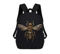 sinyumoney Bee Insect Gold Dark Mochila Escolar Infantil Impresa En 3D Para Niños, Mochilas De Viaje, Bolsas Para Libros Para Niños Estudiantes De Primaria 17inch