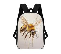 sinyumoney Bee Watercolor Mochila Infantil De 17 Pulgadas, Mochila Escolar Con Estampado 3D De Dibujos Animados Para Niños Y Adolescentes.