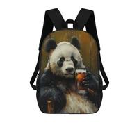 sinyumoney Beer Drinking Panda Mochilas Informales Para Niños, Mochila Escolar Para Adolescentes, Niñas Y Niños, Mochilas Para Libros 17inch