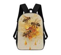 sinyumoney Bees And Honeycomb Watercolor Painting Mochila Escolar Impresa En 3D Para Niños 17inch Mochilas Para Niños Y Niñas, Mochilas Escolares Para Niños, Mochilas De Viaje