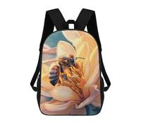 sinyumoney Bees Land on Flower Mochila Escolar Grande Resistente Al Agua Para Portátil Para Niñas, Niños Y Adolescentes 17inch